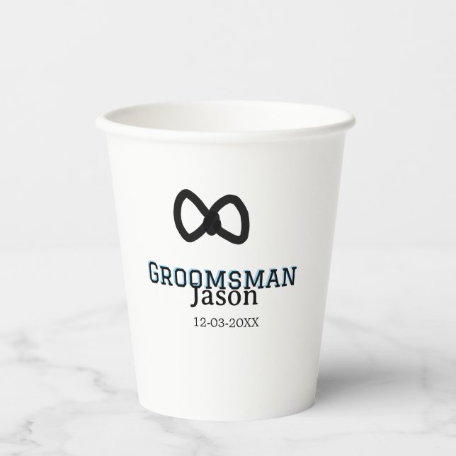 Vasos De Papel Groom Squad acompañante de la despedida de soltera (Anverso)