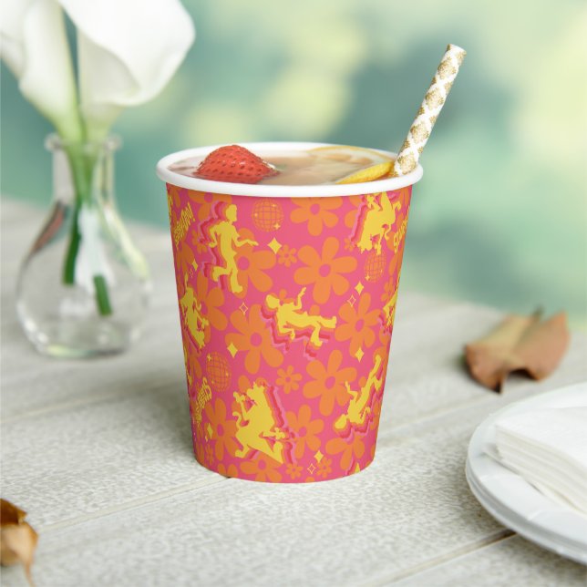 Vasos De Papel Groovy Disco Scooby-Doo Pattern (in situ)