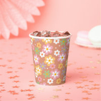 Groovy Flower Power Daisies taza de papel