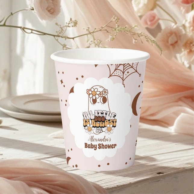Vasos De Papel Groovy Halloween Little Boo Baby Shower (Subido por el creador)