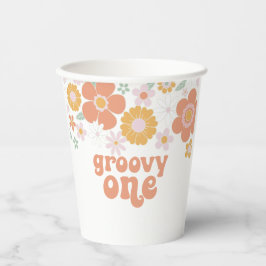 Vasos de papel Groovy One Retro Floral para primer