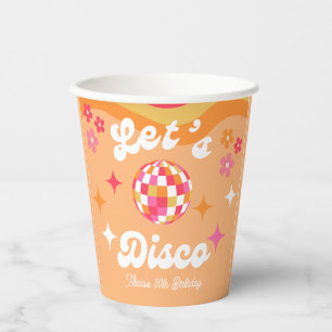 Vasos De Papel Groovy Retro 70's Discoteca cualquier cumpleaños d