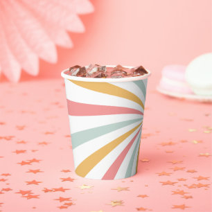 Vasos De Papel Groovy Retro Swirl