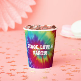 Vasos De Papel Groovy Tie Dye Hippie Fiesta