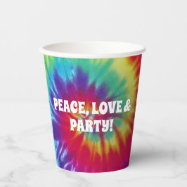 Vasos De Papel Groovy Tie Dye Hippie Fiesta