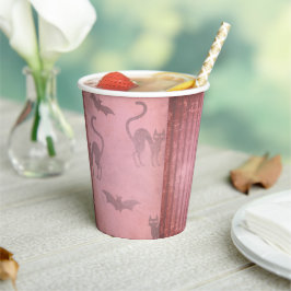 Vasos De Papel Grunge polvoriento murciélagos rosados gatos rayas