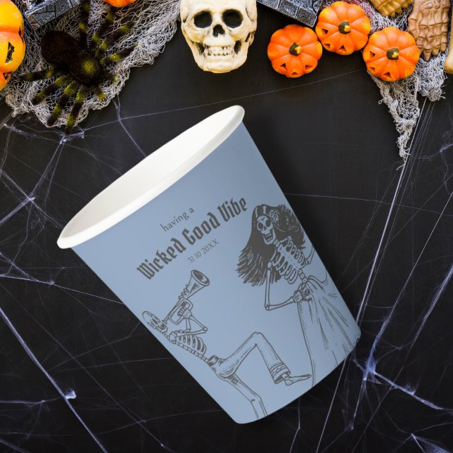 Vasos De Papel Grunge Retro Black Halloween Party (Subido por el creador)