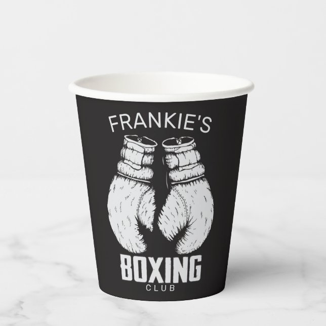 Vasos De Papel Guantes de boxeador de boxeo personalizado (Anverso)