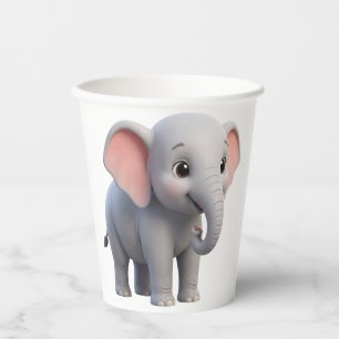 Vasos De Papel Guardería de dibujos animados de elefante bebé lin