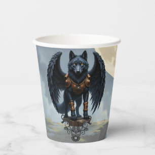 Vasos De Papel Guardián de la Luna – El Lobo de Ala Negra