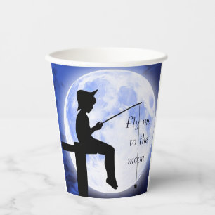 Vasos De Papel Guay, asombroso, Luna Azul Oscuro, una cita