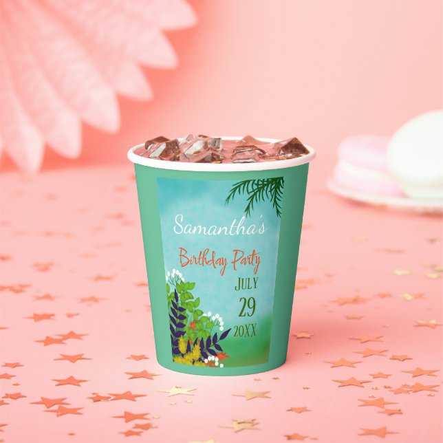 Vasos De Papel Guay Birthday Party Fresh Garden (in situ)