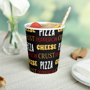 Vasos De Papel Guay divertida pizza pepperoni queso crust patrón
