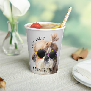 Vasos De Papel Guay Shih Tzu No es divertido fiesta de gafas de s