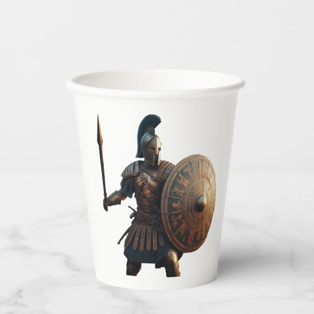 Vasos De Papel Guerrero griego (Anverso)