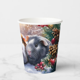 Vasos De Papel Guinea Cerdos Winter Wonderland