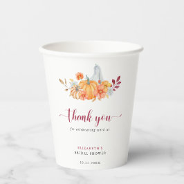 Vasos De Papel Guión de calabaza de la ducha de las nubes Gracias