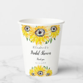 Vasos De Papel Guión de Despedida de Soltera con Girasoles Modern