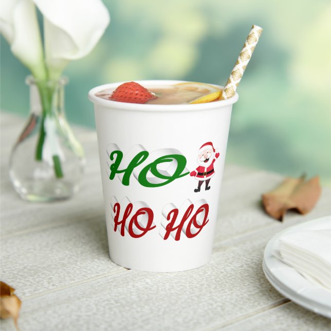 Vasos De Papel Guión de los Navidades Ho Ho Ho Ho Santa Claus (in situ)