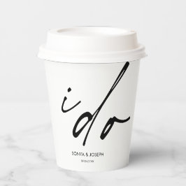 Vasos De Papel Guión elegante del día de la boda que hago