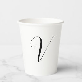 Vasos De Papel Guion inicial de monograma personalizado