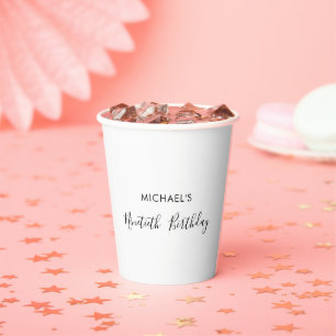 Vasos De Papel Guión Minimalista Cualquier Crema De Hielo De Cump