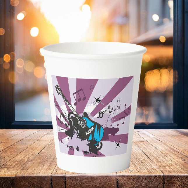 Vasos De Papel Guitarra Azul (Subido por el creador)