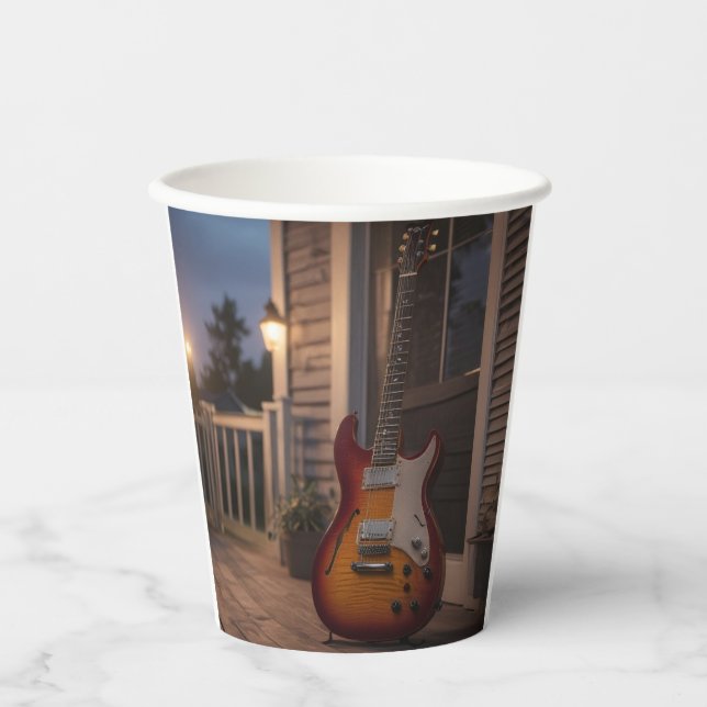 Vasos De Papel Guitarra eléctrica (Anverso)