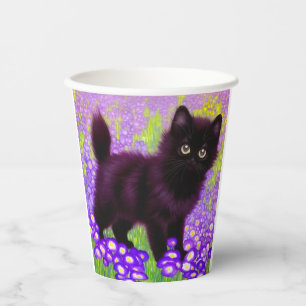 Vasos De Papel Gustav Klimt Black Kitten
