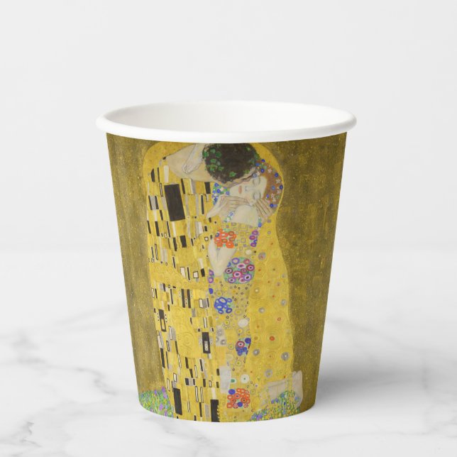 Vasos De Papel Gustav Klimt - El beso (Anverso)