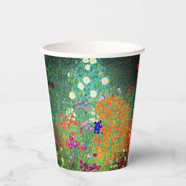 Vasos De Papel Gustav Klimt Flower Garden (Anverso)