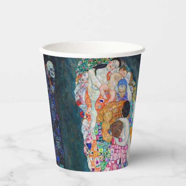Vasos De Papel Gustav Klimt - Muerte y vida (Anverso)