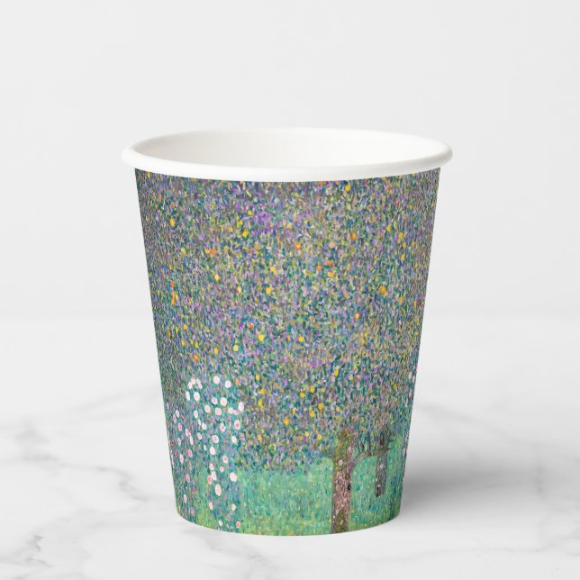 Vasos De Papel Gustav Klimt - Rosebushes bajo los árboles (Anverso)