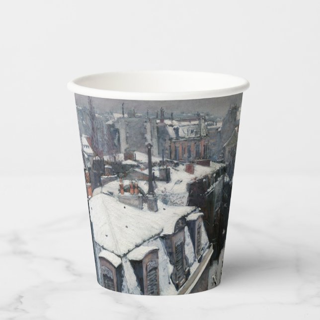 Vasos De Papel Gustave Caillebotte - Techos en la nieve (Anverso)