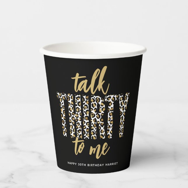 Vasos De Papel ¡Habla TREINTA conmigo! Cumpleaños 30  (Anverso)