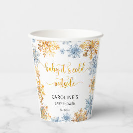 Vasos De Papel Hace frío fuera del bebé de los copos de nieve dor