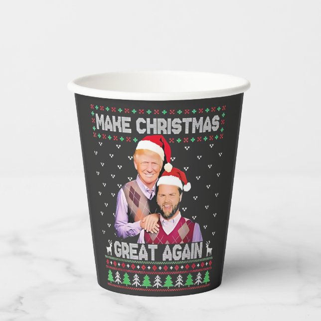 Vasos De Papel Hacer a los Navidades grandes de nuevo Trump Vance (Anverso)