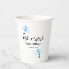 Vasos De Papel Hacer de la piscina de verano un chisporroteo azul