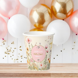 Vasos De Papel Hada de fantasía revolotea y gira Wildflower 