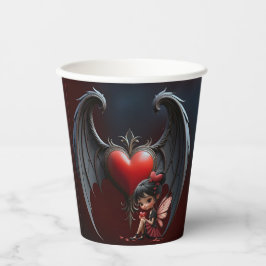 Vasos De Papel Hada del Día de San Valentín de Luna de Sangre