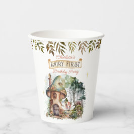 Vasos De Papel Hadas Primeros Animales Woodland hongos Primer cum