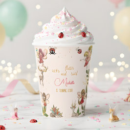 Vasos De Papel Hagamos flauta y torrencial, cumpleaños de hadas