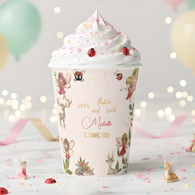 Vasos De Papel Hagamos flauta y torrencial, cumpleaños de hadas (Subido por el creador)