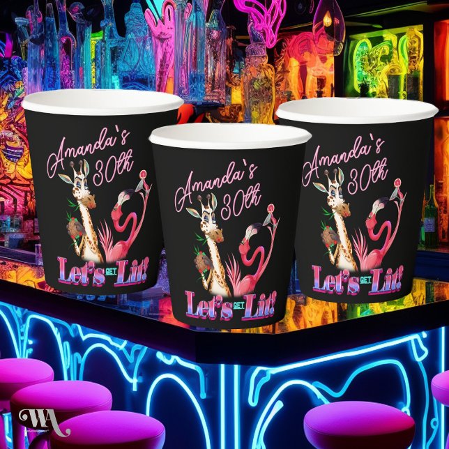 Vasos De Papel Hagamos un cóctel para adultos livianos Cumpleaños (Subido por el creador)