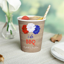 Vasos De Papel Hago BBQ Floral Patriótico