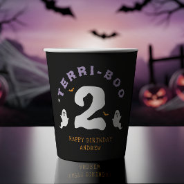 Vasos De Papel Halloween 2º cumpleaños Terri-Boo Twos Ghost Gótic