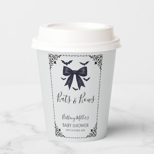 Vasos De Papel Halloween Baby Shower Gothic (Anverso)