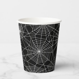 Vasos De Papel Halloween blanco y negro de Spiderweb