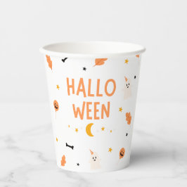 Vasos De Papel Halloween blanco y negro simple