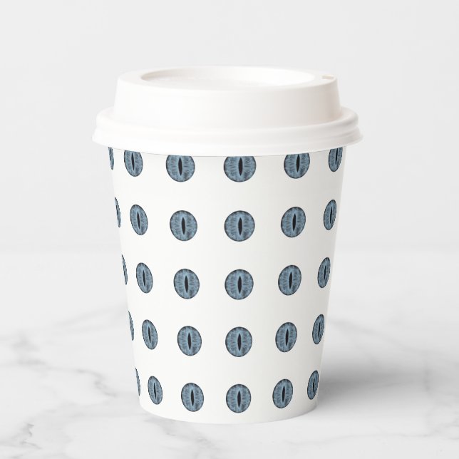 Vasos De Papel Halloween Blue Polka Dot Eyes (Anverso)